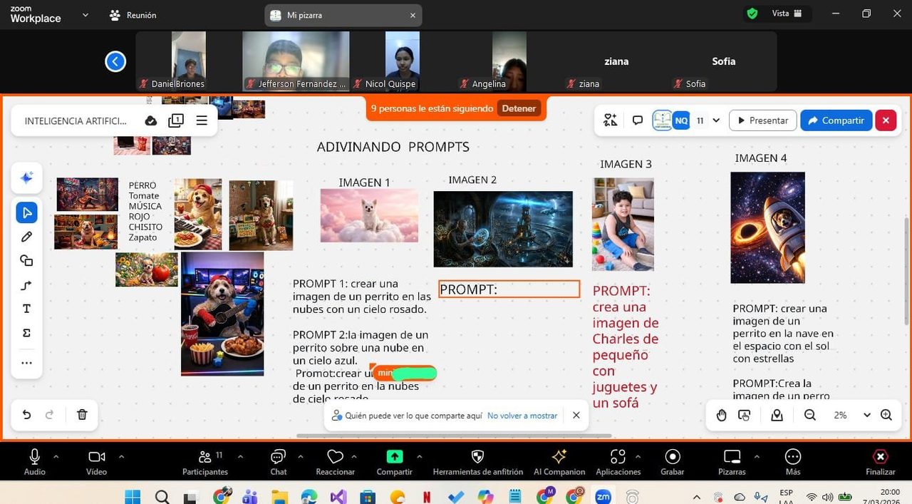 Actividad de adivinar prompts con imágenes creadas por IA